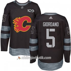 Män Ishockey Calgary Flames Tröja Mark Giordano 5 1917-2017 100th Anniversary Adidas Svart Authentic